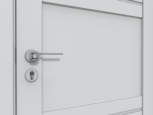 Modern Wooden Interior Door with Furniture 015 Model 3D