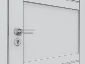 Modern Wooden Interior Door with Furniture 015 3D Model