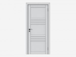 Modern Wooden Interior Door with Furniture 015 Model 3D