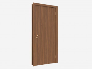 Modern Wooden Interior Door with Furniture 016 3D मॉडल