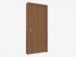 Modern Wooden Interior Door with Furniture 016 3D Model