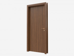 Modern Wooden Interior Door with Furniture 016 3D मॉडल