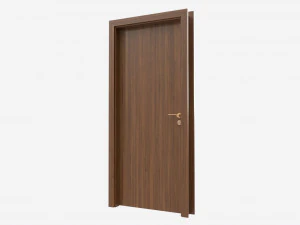 Modern Wooden Interior Door with Furniture 016 3D Model