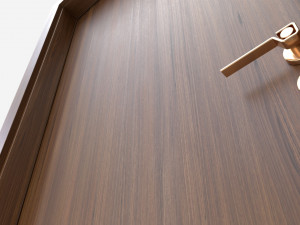 Modern Wooden Interior Door with Furniture 016 3D मॉडल