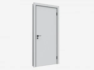 Modern Wooden Interior Door with Furniture 016 3D Model