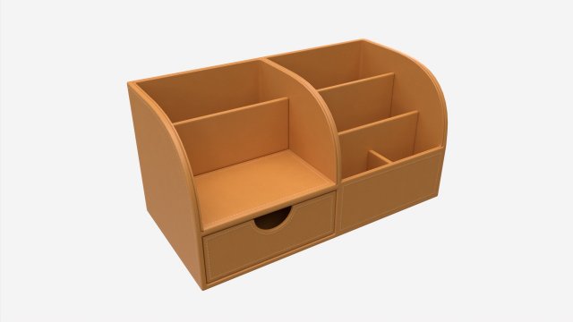 Multifunctional Leather Desk Organizer 3D Модель .c4d .max .obj .3ds .fbx .stl .blend 