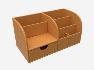 Multifunctional Leather Desk Organizer 3D Model
