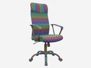 Office Chair with armrests and wheels 01 3D मॉडल