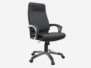 Office Chair with armrests and wheels 04 3D Model