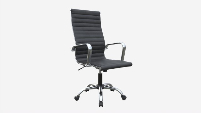 Office Chair with armrests and wheels 05 3D Model .c4d .max .obj .3ds .fbx .stl .blend 