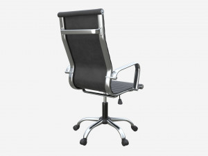 Office Chair with armrests and wheels 05 3D Model