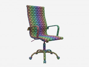 Office Chair with armrests and wheels 05 3D Model