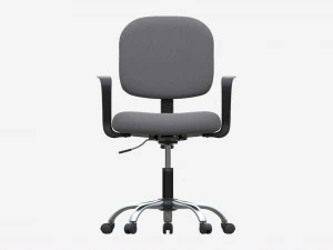 Office Chair with armrests and wheels 06 3D Model