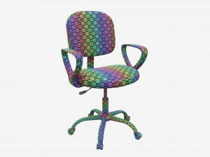 Office Chair with armrests and wheels 06 3D Model