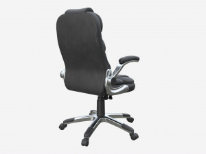 Office Chair with armrests and wheels black 02 3D 模型
