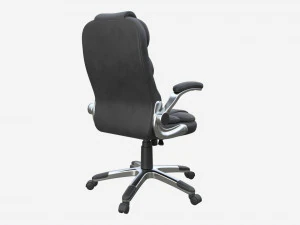 Office Chair with armrests and wheels black 02 3D Model