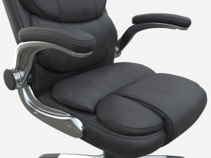 Office Chair with armrests and wheels black 02 3D 模型
