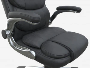 Office Chair with armrests and wheels black 02 3D Model
