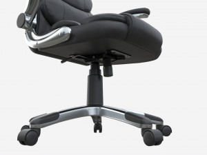 Office Chair with armrests and wheels black 02 3D 模型