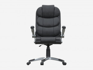 Office Chair with armrests and wheels black 02 3D 模型