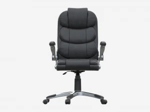 Office Chair with armrests and wheels black 02 3D Model