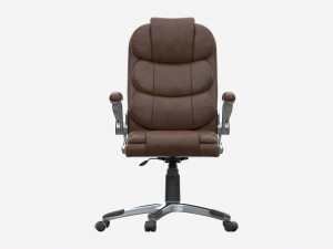 Office Chair with armrests and wheels brown 02 3D Model