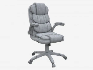 Office Chair with armrests and wheels brown 02 3D Model