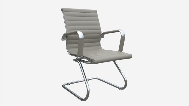 Office Chair with armrests on Metal Frame 01 3D 모델 .c4d .max .obj .3ds .fbx .stl .blend 