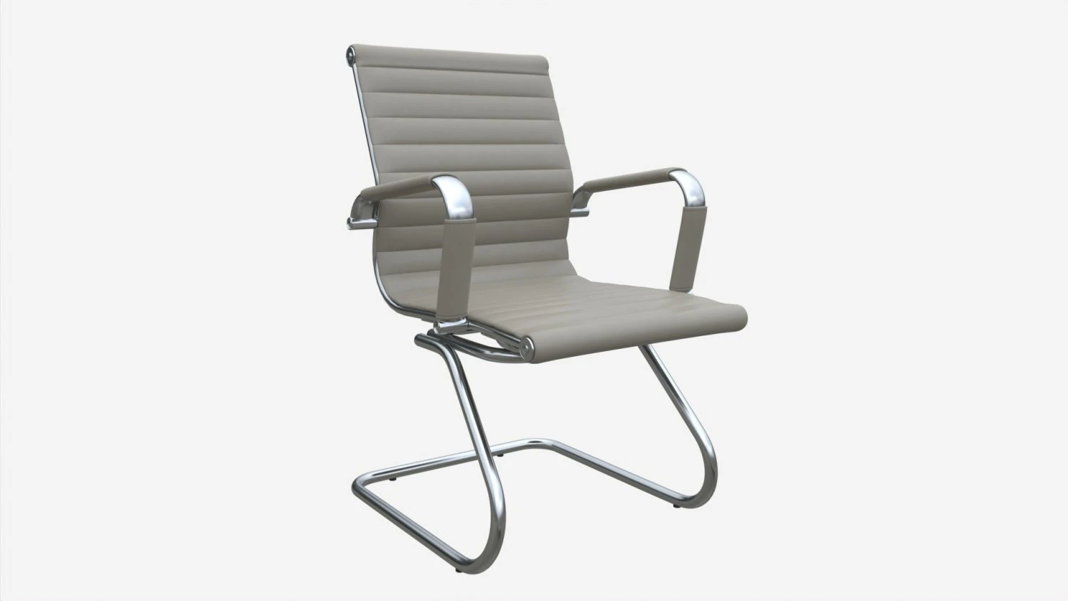 Office Chair with armrests on Metal Frame 01 3D Model .c4d .max .obj .3ds .fbx .stl .blend 