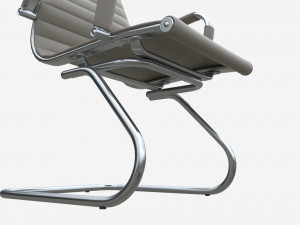 Office Chair with armrests on Metal Frame 01 3D 모델