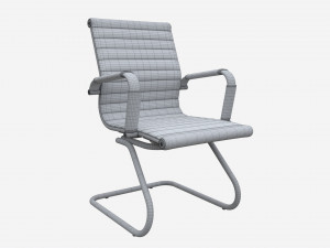 Office Chair with armrests on Metal Frame 01 3D 모델