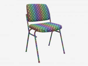 Office Chair with Fabric Seat 3D Model