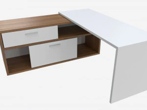 Office Desk L-shape 3D Model