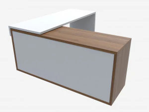 Office Desk L-shape 3D Model