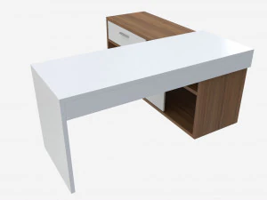 Office Desk L-shape 3D Model