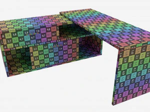 Office Desk L-shape 3D Model