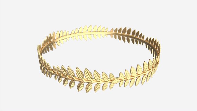 Olive Branch Headband Gold Crown 3D Model .c4d .max .obj .3ds .fbx .lwo .lw .lws