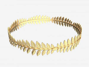 Повязка на голову с оливковой ветвью, золотая корона 3D Модель