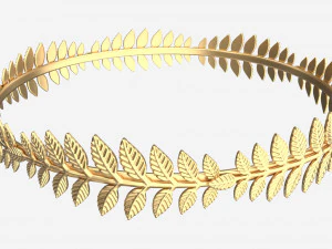 Olive Branch Headband Gold Crown 3D Model