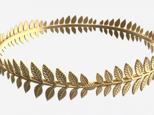Olive Branch Headband Gold Crown 3D Model