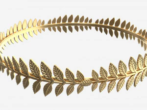 Olive Branch Headband Gold Crown 3D Model
