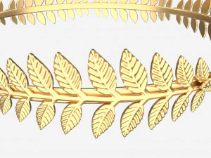 Olive Branch Headband Gold Crown 3D Model