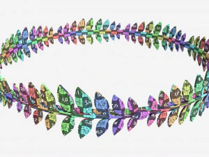 Olive Branch Headband Gold Crown 3D Model