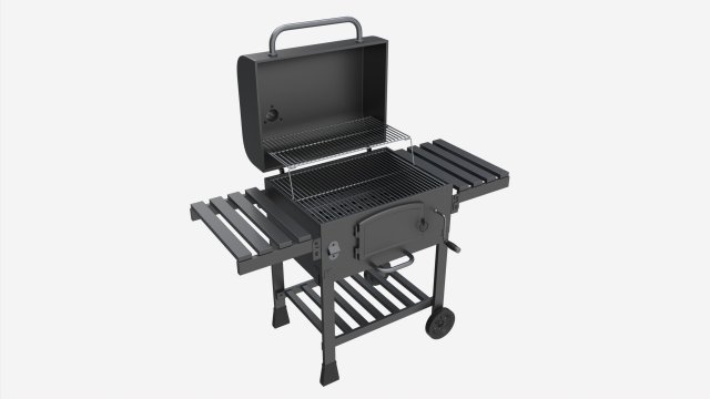 Outdoor Barbecue Charcoal Portable Grill 3D Model .c4d .max .obj .3ds .fbx .lwo .lw .lws