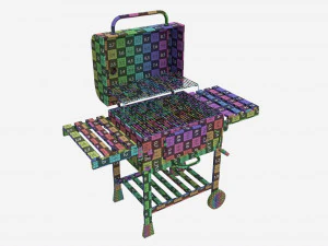 Outdoor Barbecue Charcoal Portable Grill 3D Model