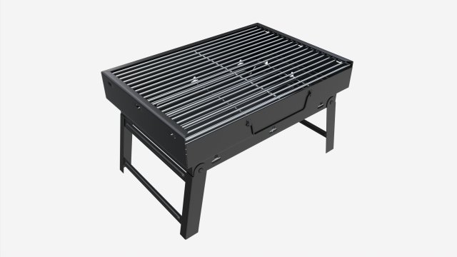Outdoor Barbecue Folding Portable Grill 3D Model .c4d .max .obj .3ds .fbx .lwo .lw .lws