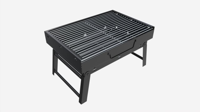 Outdoor Barbecue Folding Portable Grill 3D Model .c4d .max .obj .3ds .fbx .stl .blend 