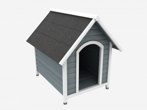 Outdoor Wooden Dog House 3D Model