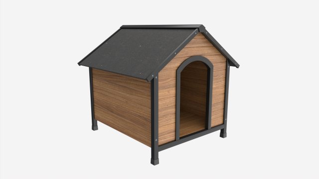 Outdoor Wooden Dog House 02 3D-Modell .c4d .max .obj .3ds .fbx .stl .blend 