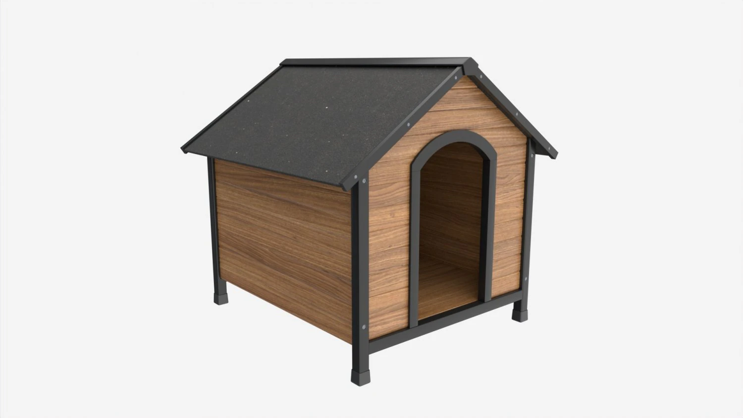 Outdoor Wooden Dog House 02 3D Model .c4d .max .obj .3ds .fbx .stl .blend